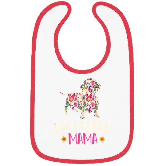 Mothers Day Wiener Mom Weenie Dog Vintage Bibs