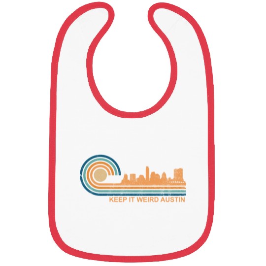 Keep It Weird Austin Texas Skyline Retro Austinkee Bibs