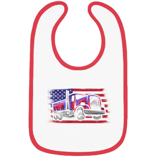Dump Truck Usa Flag Garbage Trucker Bibs