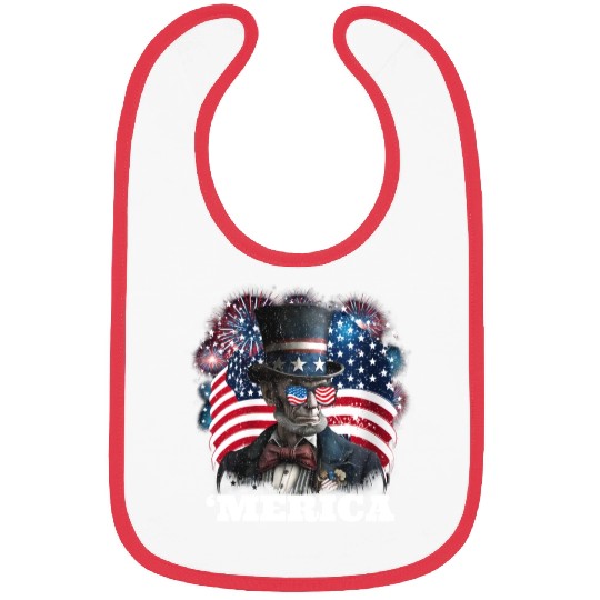 Merica Lincoln Independence Day Party 4th July Bibs