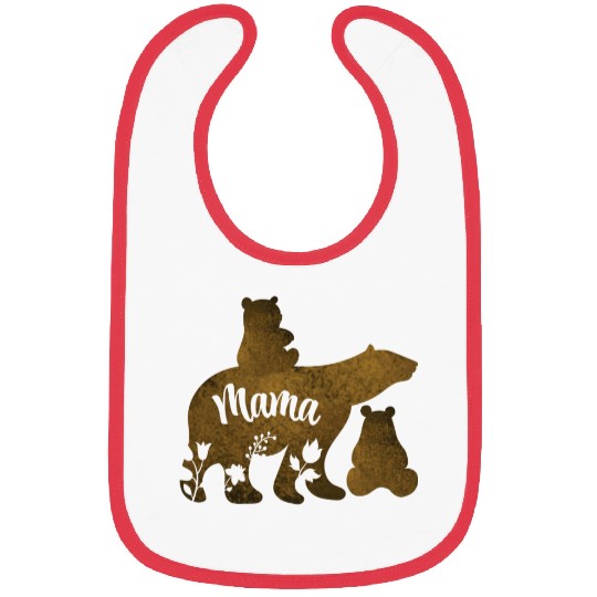 Mama Bear With 2 Cubs Mom of Two Bibs