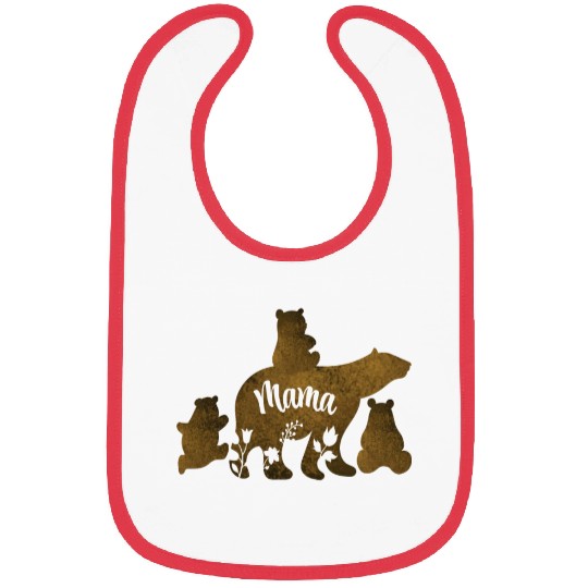 Mama Bear With 3 Baby Bear Cubs Following Mama Bibs