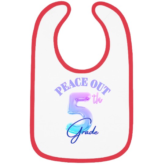 Peace Out 5th Grade Retro Graduation Class Bibs