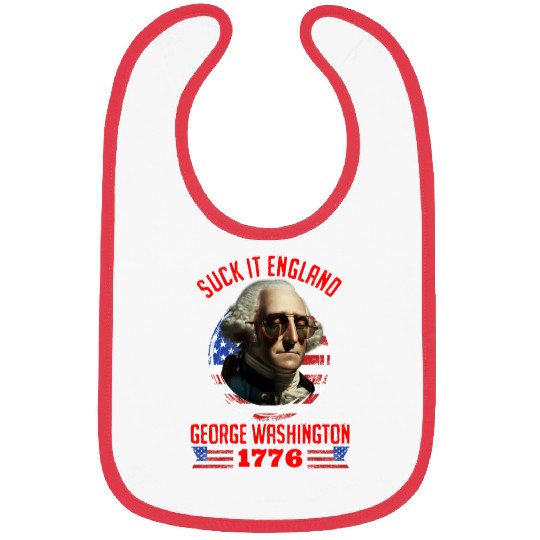 George Washington 1776 Suck it England USA Bibs