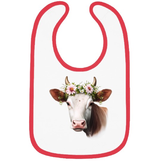 Cow Sunflower Flower Sunshine Wos Bibs