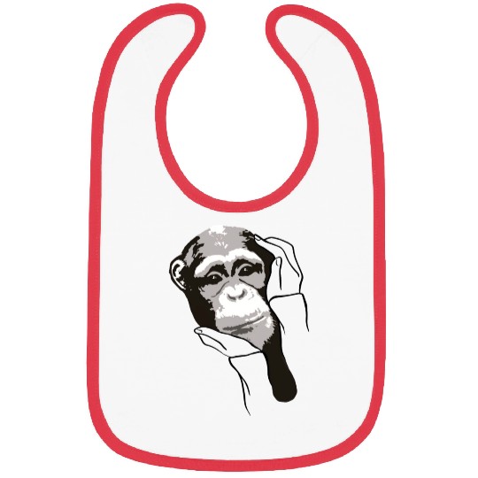 Cute monkey in hands Bibs