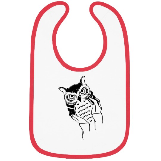 Cute Owl in Hands Bibs