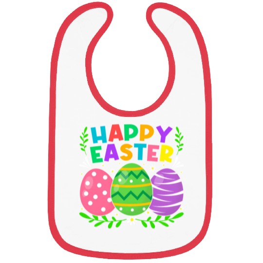Happy Easter Day Bunny Eggs Easter Bibs