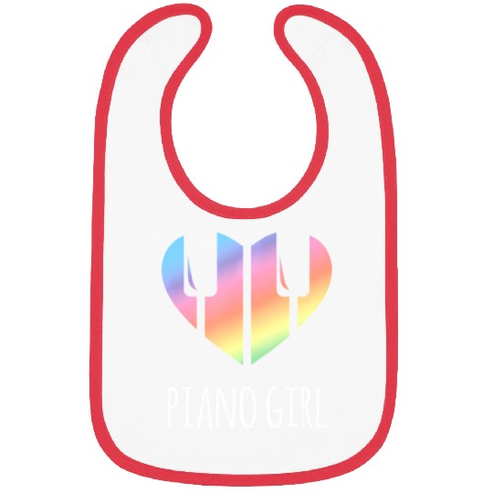 Piano Girl with Rainbow Heart Bibs