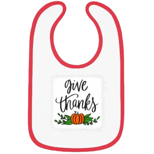 Give Thanks Pumpkin Harvest Fall Autumn Bibs
