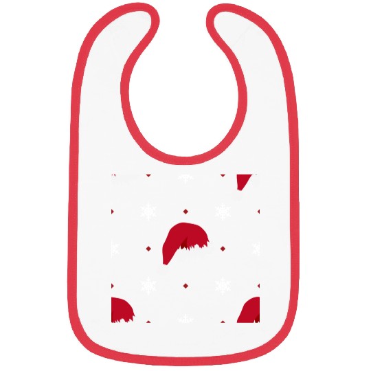 Santa Hat And Snowflakes Bibs