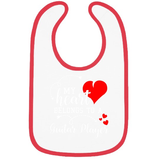 I Love My Guitar Player Husband Wife Valentines Bibs