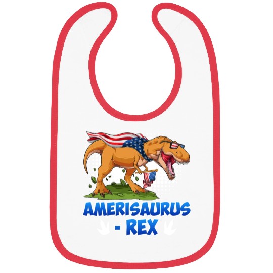 Amerisaurus Rex America Party Independence Day Bibs