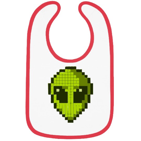Green Alien Face Bibs