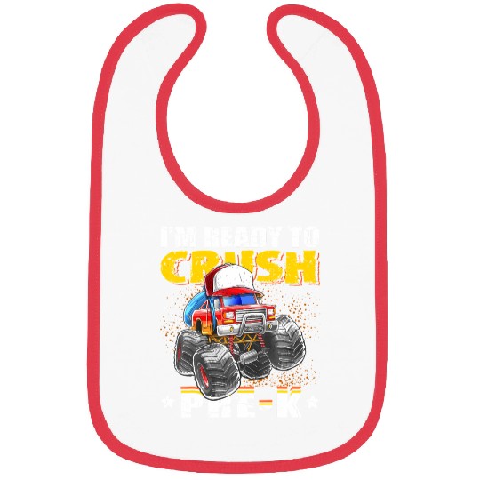 Crush Pre-K Monster Truck Backpack Back to School Bibs