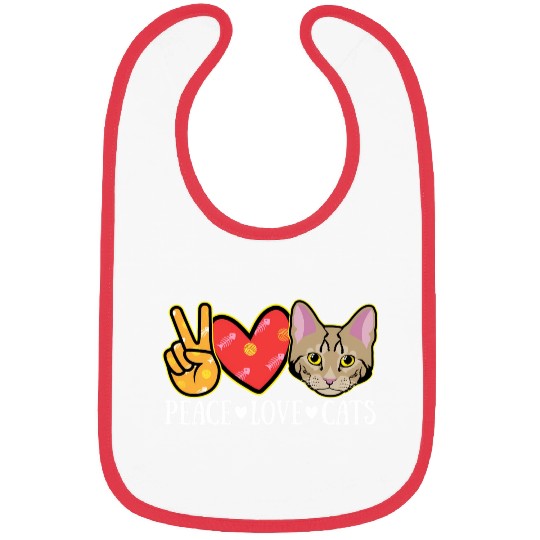 Peace Love Cats Kitten Meowsome Cat Bibs