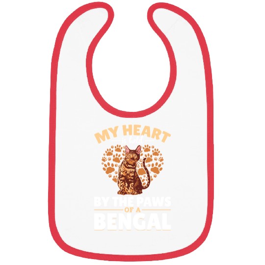 Heart Belongs To Bengal Cat Gift Velvet Paw Bibs