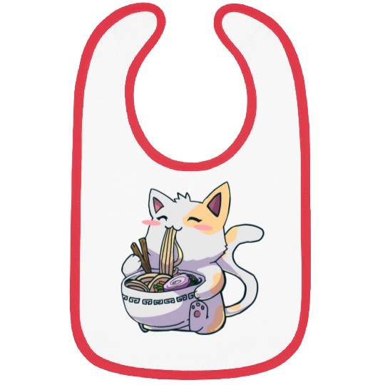 Ramen Cat aii Anime Japanese aii Neko Bibs