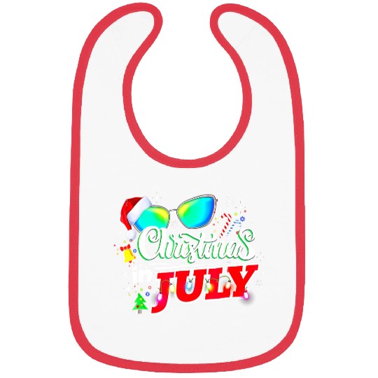 Christmas In July Santa Hat Sunglasses Summer Bibs