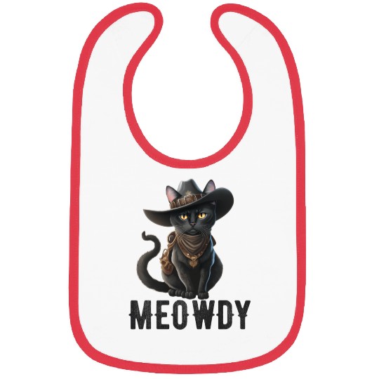 Meowdy Cat Cory Music Kitten Cowboy Bibs