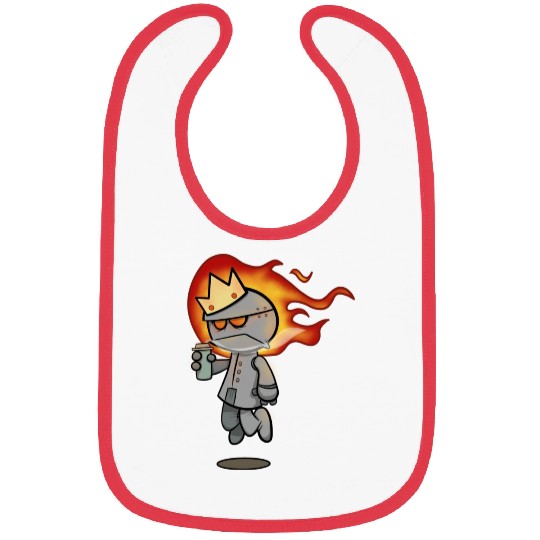 Cute Grumpy Robot King Bibs