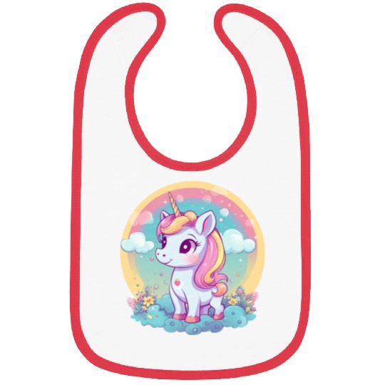 Unicorn Rainbow Sunset Bibs
