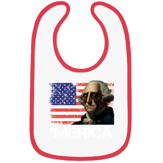 Merica George Washington Independence Day USA Bibs