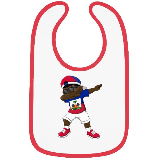 Dabbing Haitian Haiti Flag Dab Dance Bibs