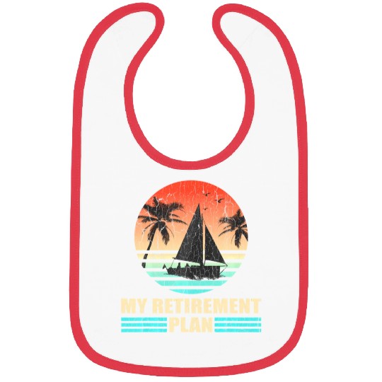 Retro Sailing Distressed Retirement Plan Bibs