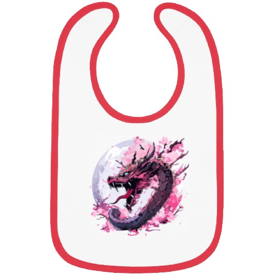 Japanese Dragon Cool Oriental Asian Dragon Humor Bibs