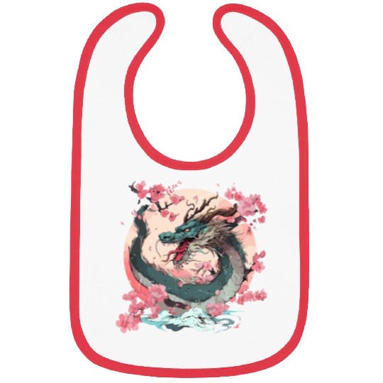Japanese Dragon Cool Fantasy Chinese Asian Dragon Bibs