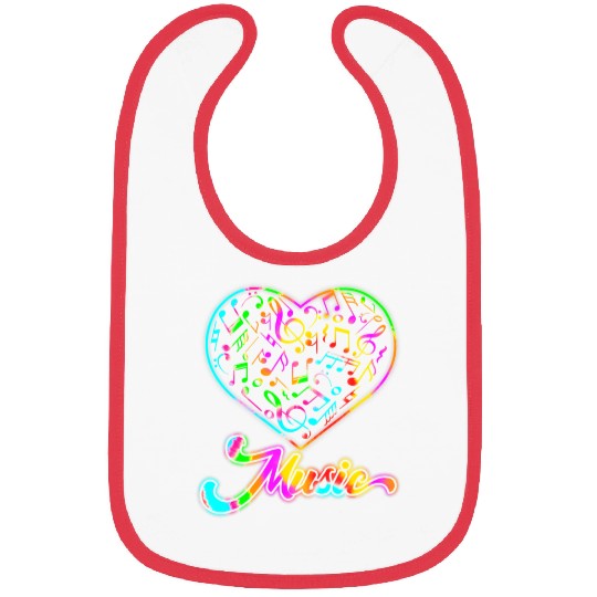 Musician Heart Notes Treble Clef Musical Bibs