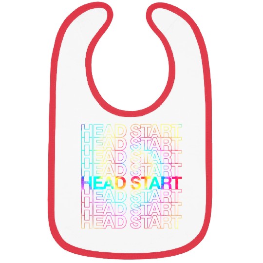 Rainbow Tie Dye Head Start Team Back To School Bibs