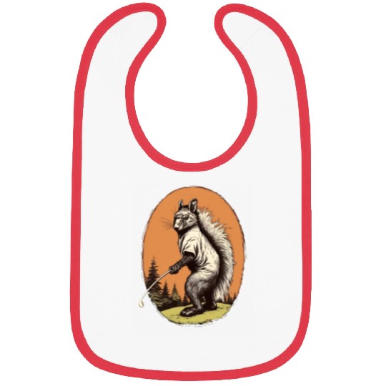 Golfer Skunk Golf Club Golfing Golf Player Weasel Bibs