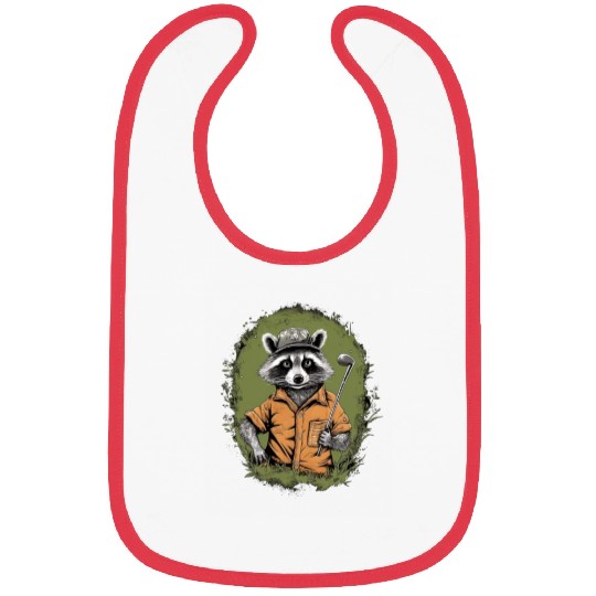 Golfer Raccoon Golf Club Golf Player Golfing Bibs