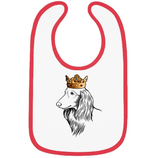 Longhaired Dachshund Dog Wearing Crown Bibs