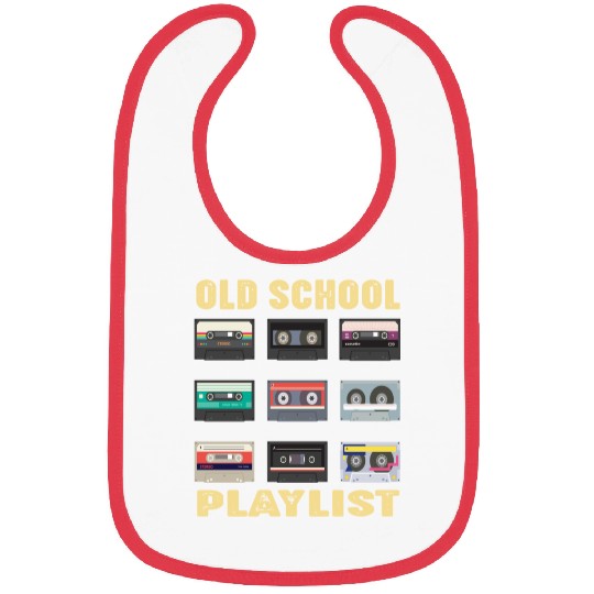 Old School Playlist Retro 80s 90s Music Party Bibs