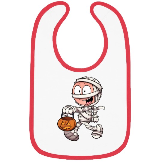 Kid In Mummy Costume Trick Or Treating Bibs