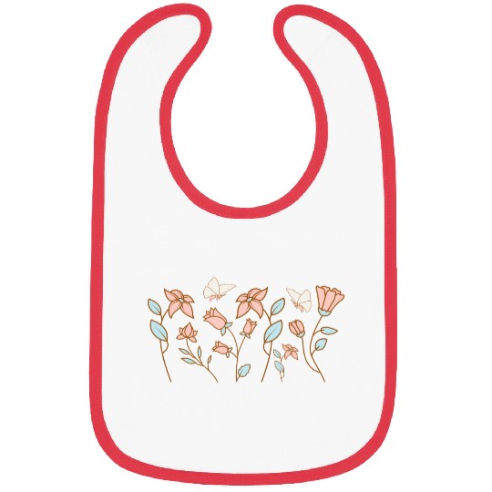 Flowers & Butterflies Bibs