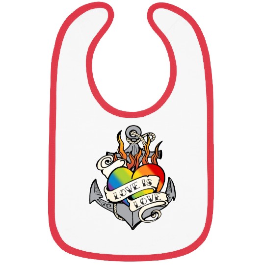 Pride LGBTQ+ Community Love is Love Rainbow Colour Bibs