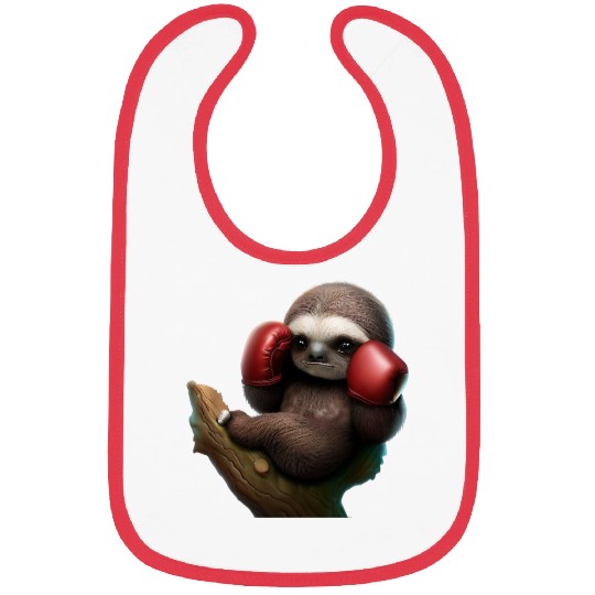 Boxing sloth on tree Bibs