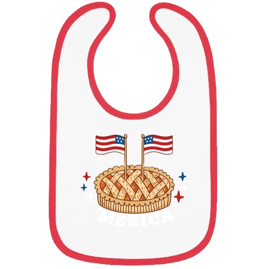 American Flag USA Apple Pie Merica 4th of July Bibs