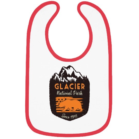 Glacier National Park Us Flag Grizzly Bear Bibs