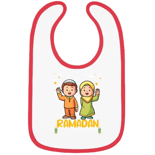 Happy Ramadan Mubarak Holy Month With Hijab Muslim Bibs