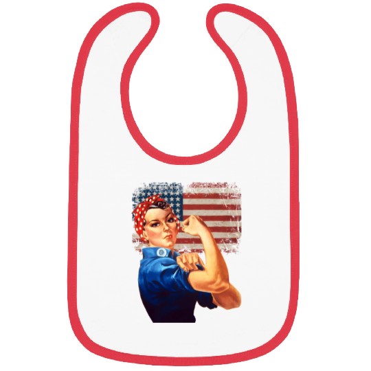 Rosie The Riveter American Flag Usa Rosie The Bibs