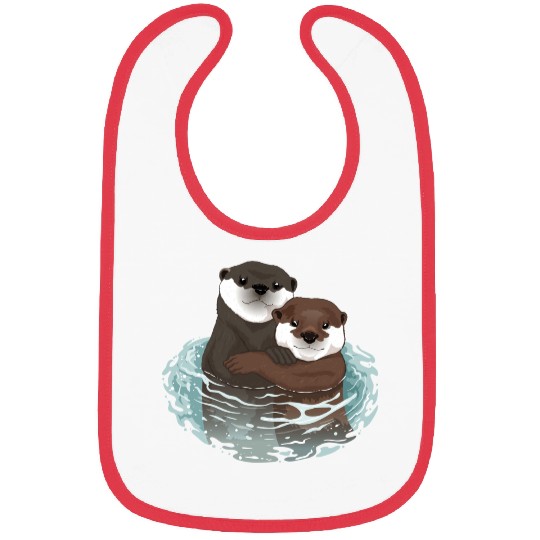 Otters Swimming Summer Bibs