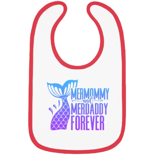 Mermommy and Merdaddy Forever Fantasy Fish Tail Bibs
