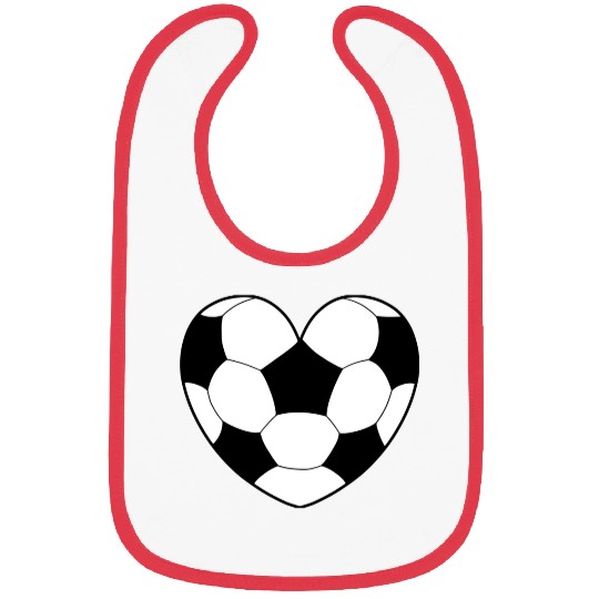 Soccer Ball Pattern Love Heart Bibs