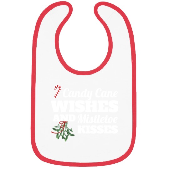 Candy Cane Wishes And Mistletoe Kisses Christmas Bibs