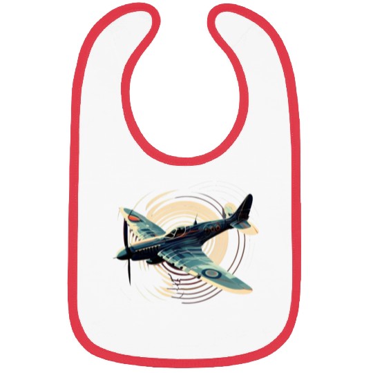 Spitfire Airplane Vintage Pilot Aviator Military Bibs